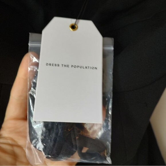 Dress the Population Black Crepe Paris Mermaid Gown Dress Size Medium NWT - Picture 5 of 8